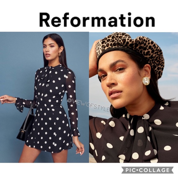 Reformation Dresses & Skirts - Reformation Fox tie neck mini dress